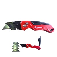 Нож для гипсокартона складной, металлический, 4 запасных лезвия SK5, "MAXIMUM" МХ 09332