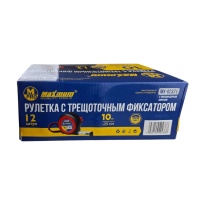 рулетка с трещоточным фиксатором 10 м × 25 мм, "maximum" mx 02388 оптом